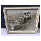 framed photo of early years cruise ship