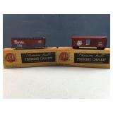 (2) vintage Globe brand HO model railroad car kits