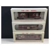 (3) HO guage model railroad cars