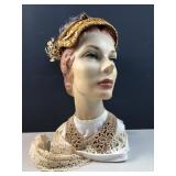 Vintage ceramic head bust display piece with acces