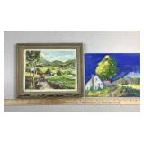 hand painted vintage art
