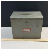 metal box of slide boxes - NO SLIDES