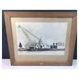 Framed channel clearing drege boat