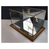 john Deere etched glass diaply case with wood bott