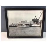 antique photo of ship in yard
