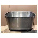 large stainless steel tank