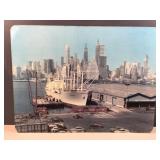 Image of  vintage docked cargo ship