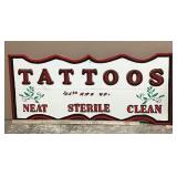 custom made wood tattoo shop sign