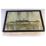 damaged USS Mercury framed phopto
