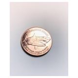 Megalodon Shark design 1 oz .999 copper round
