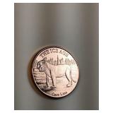 The Ice Age Cave Lion design 1 oz .999 copper