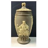 Covered ceramic vase - unmarked