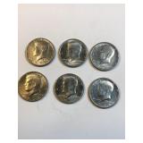 (6) Kennedy Half dollars - 1970s not silver