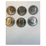 (6) Kennedy bicentennial Half dollars 1776 - 1976