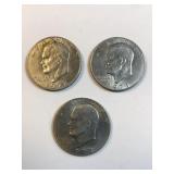 (3) Ike dollars 1971 / 72 non silver
