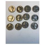 (12) 1776 - 1976 bicentennial US quarters  no