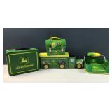 John Deere branded collectibles in display conditi