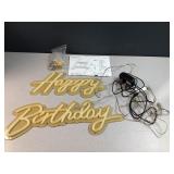 lighted happy birthday decor