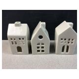 set of 3 tea light buildings