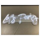 Lets party lighted sign