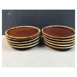 (10)  Hull 6 1/2' Pottery  plates oven proof