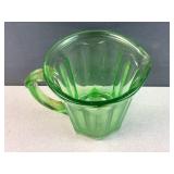 Vintage Green Uranium Glass Pitcher