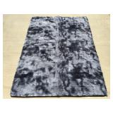 Large Gray and Black Shag Area Rug