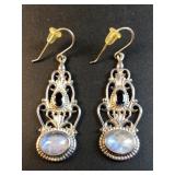 Sterling silver moonstone earrings