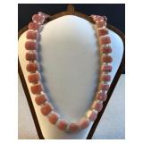 Pink and white stone statement necklace 18ï¿½