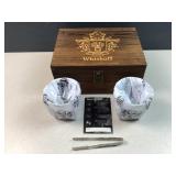 Whiskoff wood box liquor gift set