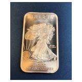 Walking Liberty   design 1 oz .999 copper bar