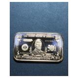 1 oz .999 copper bar $500 bill design