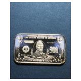 1 oz .999 copper bar $500 bill design