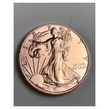 Walking Liberty 1 oz .999 copper round