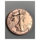Walking Liberty 1 oz .999 copper round