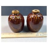 Vintage Brown Glazed Salt & Pepper