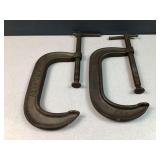 Two Vintage Adjustable C-Clamps