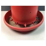 Red Plastic Hanging Poultry Feeder
