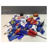 Small flags and wood holders