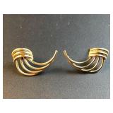 Multi wire gold toned swirl earrings 14k gold