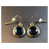 Gold toned blue stone earrings