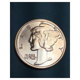 Morgan design 1 oz .999 copper round