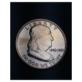 Franklin design 1 oz .999 copper round