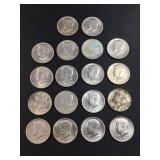 (18) Kennedy half dollars no silver