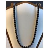 NYC II Sterling silver 18? round-cut black stone