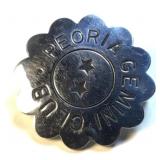 Vintage Peoria Gemini Club scalloped edge pin