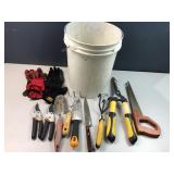 garden tools and bucket