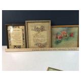 Vintage Inspirational Framed Prints Set