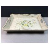 Vintage Floral Painted Serving Tray