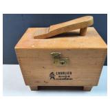 Shoe shine wood box and contents